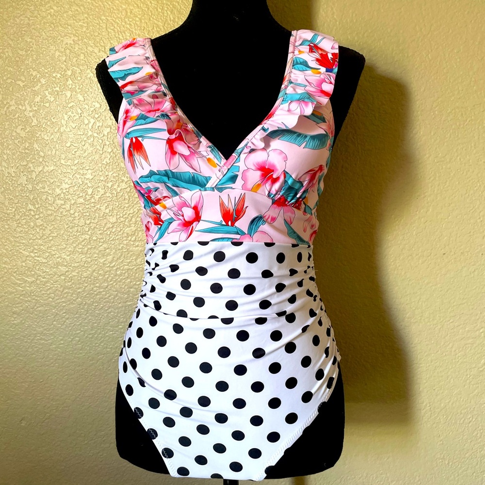 Floral one piece swimsuit